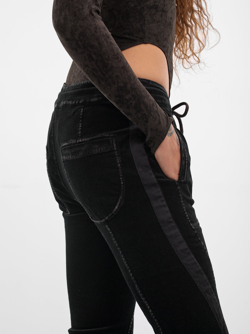 Black Cotton Flared Trousers (PT07C1BL900-BLACK)