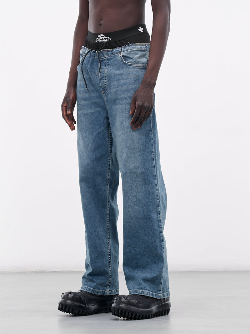 Layered Waistband Denim Jeans (PT07DP01MWB-DENIM-BLUE)
