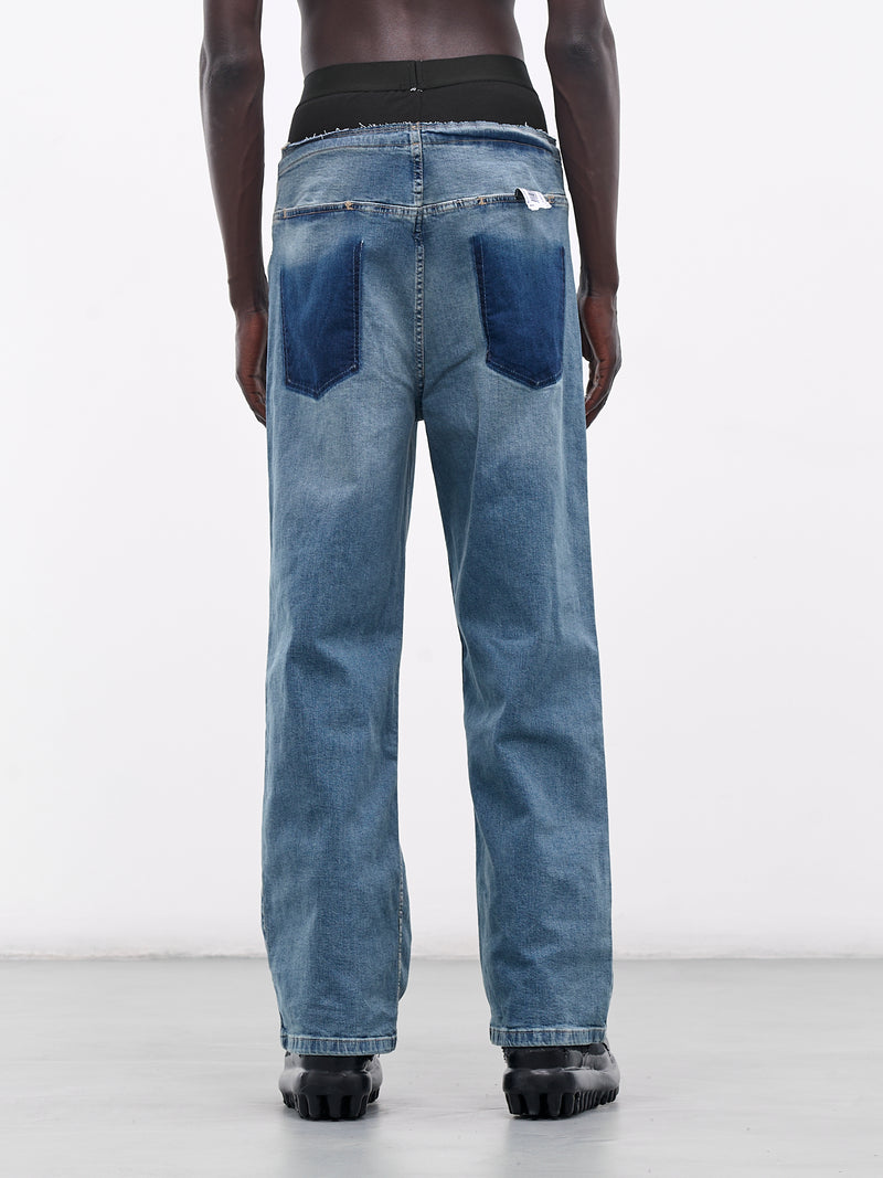 Layered Waistband Denim Jeans (PT07DP01MWB-DENIM-BLUE)