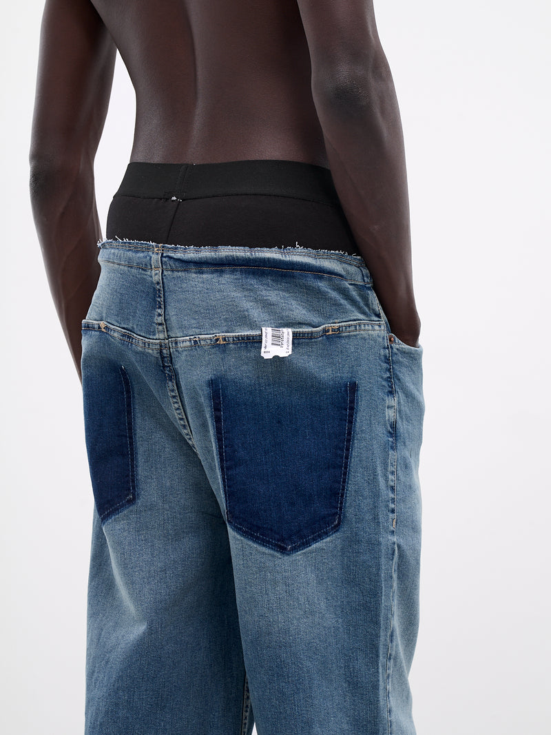 Layered Waistband Denim Jeans (PT07DP01MWB-DENIM-BLUE)