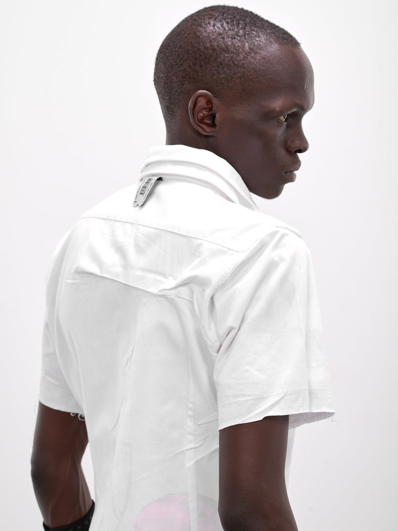 White Deconstructed Bonded Layering Shirt (PT08ART04-WHITE)