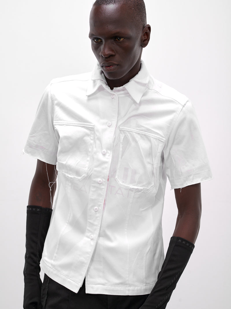 White Deconstructed Bonded Layering Shirt (PT08ART04-WHITE)