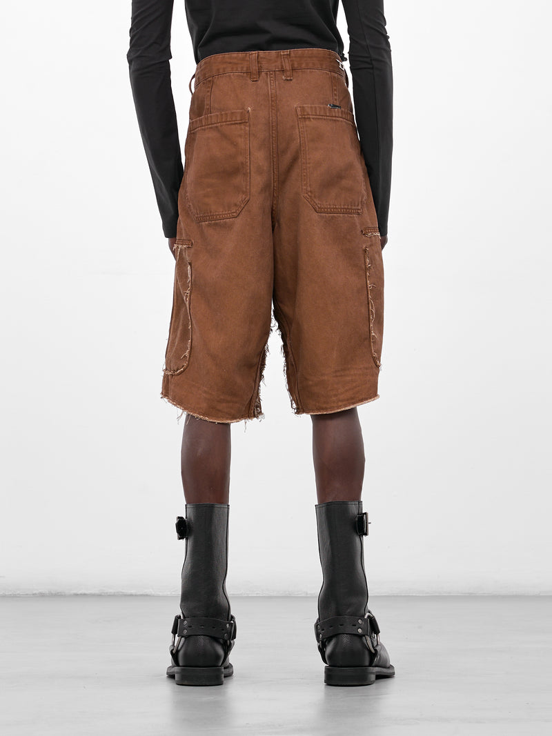 Brown Goat Graphic Denim Shorts (PT08DE06USBN-BROWN)
