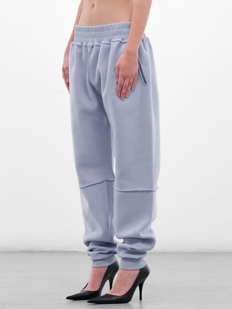 Blue Deconstructed Reverse Fleece Sweatpants (PT08PA05MWLB-LIGHT-BLUE)