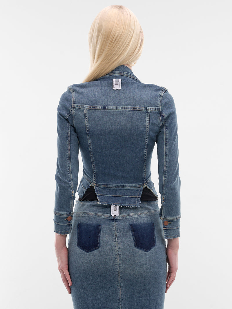 Blue Dirndl Stretch Denim Jacket (PT09DE03USBL-BLUE)