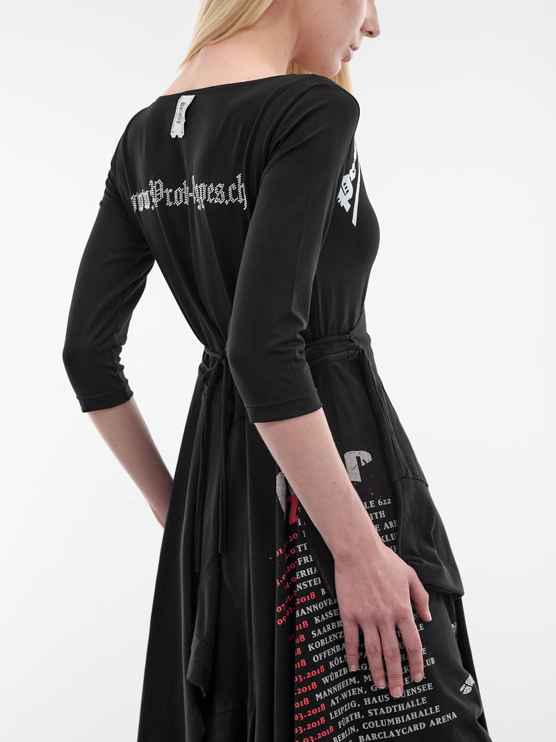 Black T-Shirt Cut-Up Wrap Dress (PT09DR05WWBK-BLACK)