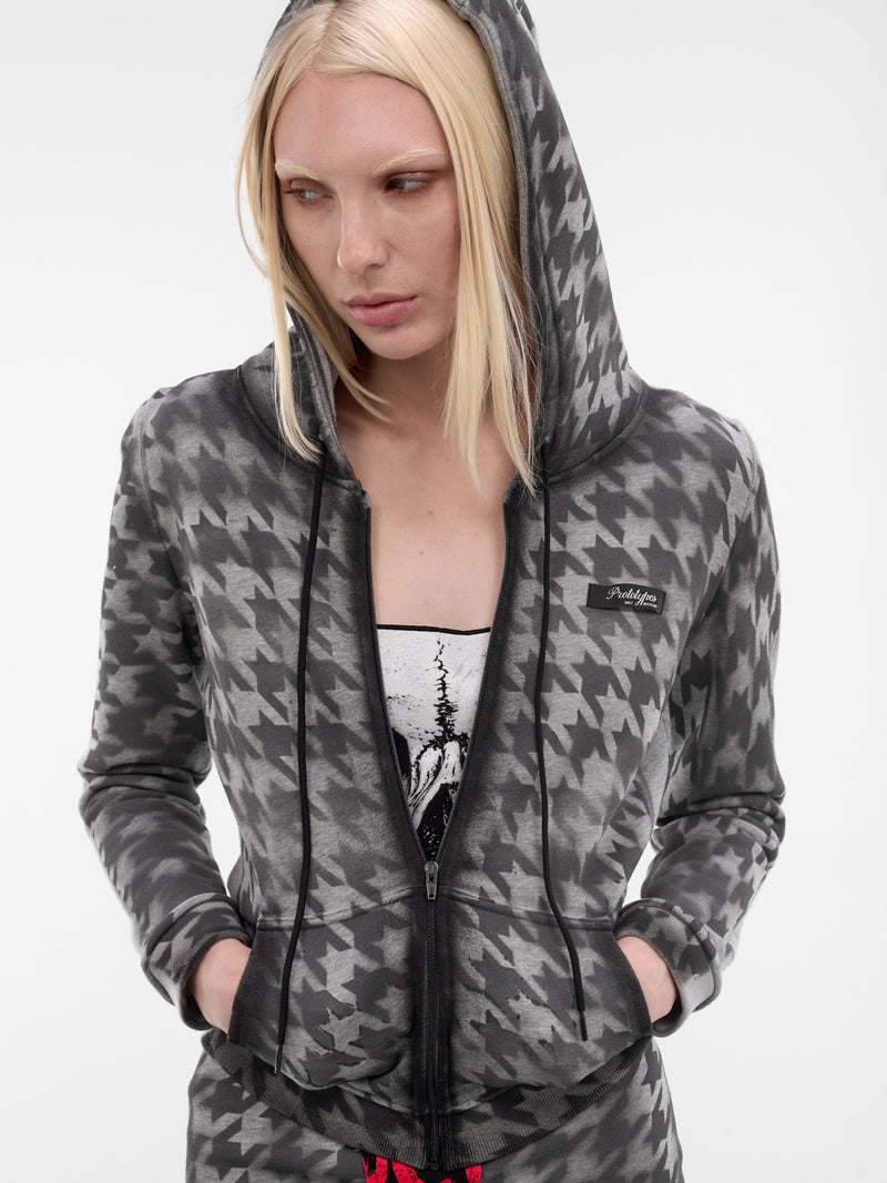 Pied De Poule Zip Hoodie (PT09JE21WWGY-GREY)