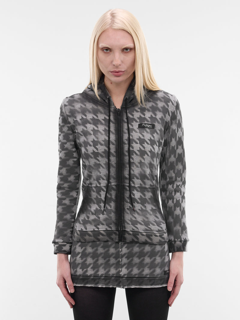 Pied De Poule Zip Hoodie (PT09JE21WWGY-GREY)