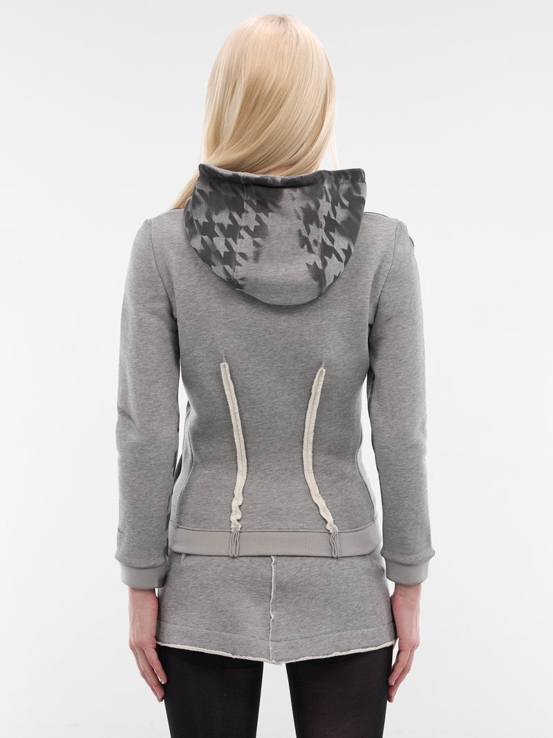 Pied De Poule Zip Hoodie (PT09JE21WWGY-GREY)