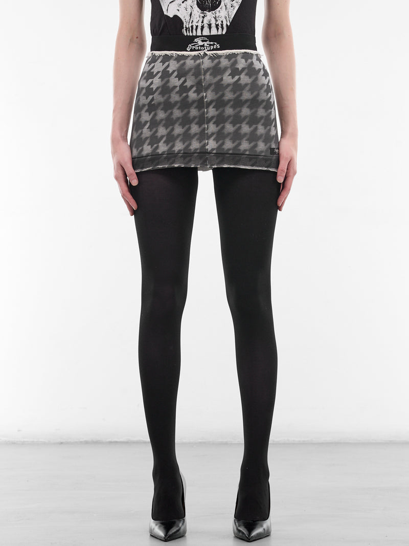 Pied De Poule Mini Skirt (PT09JE23WWGY-GREY)