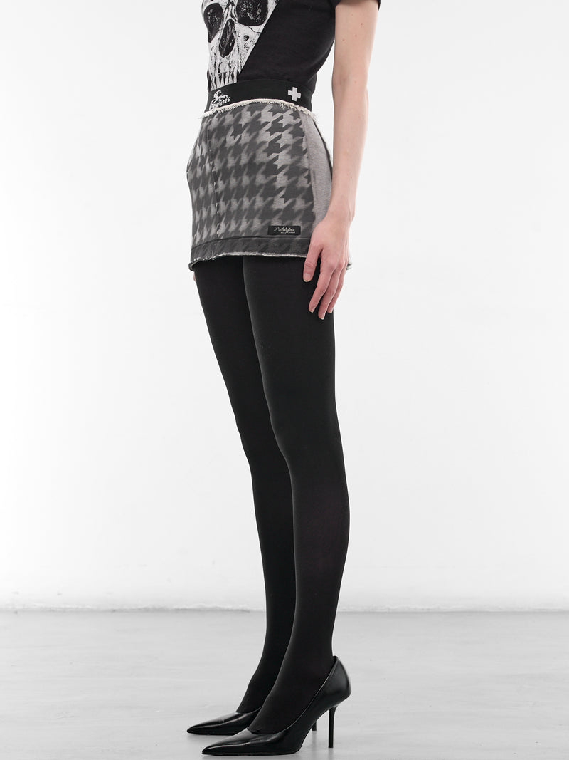 Pied De Poule Mini Skirt (PT09JE23WWGY-GREY)