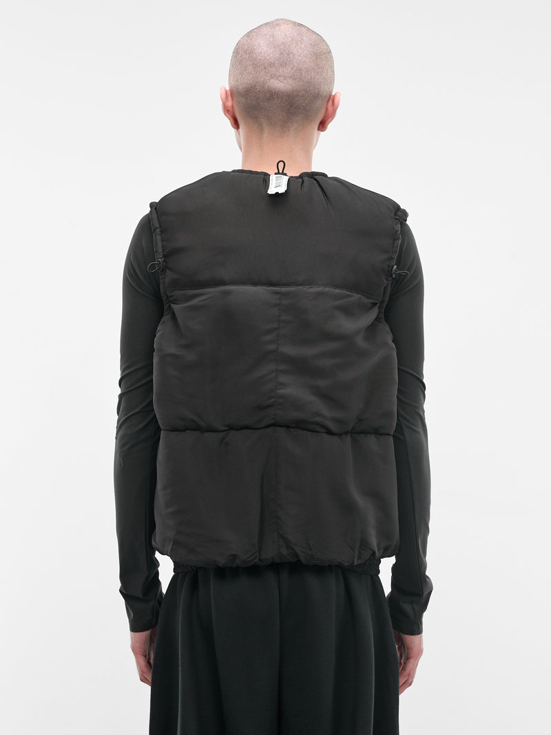 Black Upcycled Track Pants Gilet (PT09OW04USBK-BLACK)