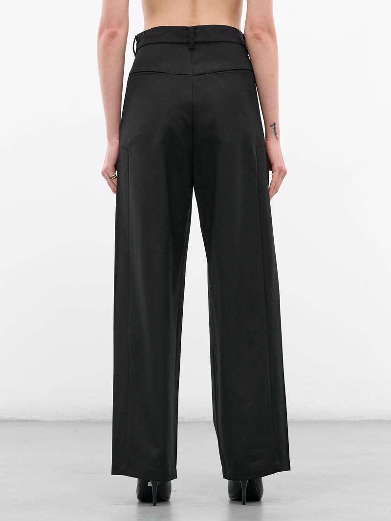 Black Wool Wide Leg Trousers (PT1K-BLACK)
