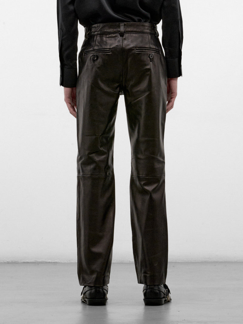 Black Lamb Leather Slim Trousers (PT44L-BLACK-LEATHER)