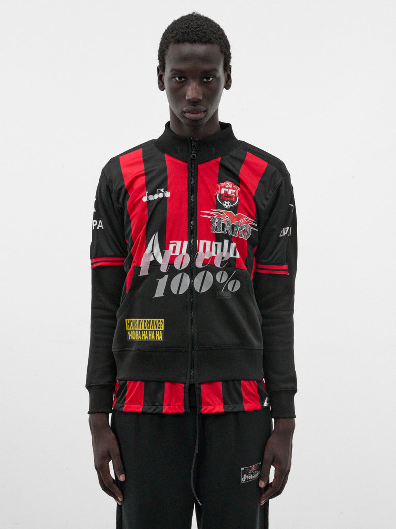 Black Deconstructed Football Zip Top (PT99SH06USBK-BLACK)