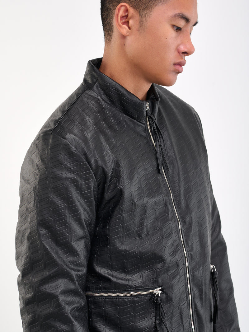 Tire Embossed Rider Jacket (PU-JK09-BLACK)
