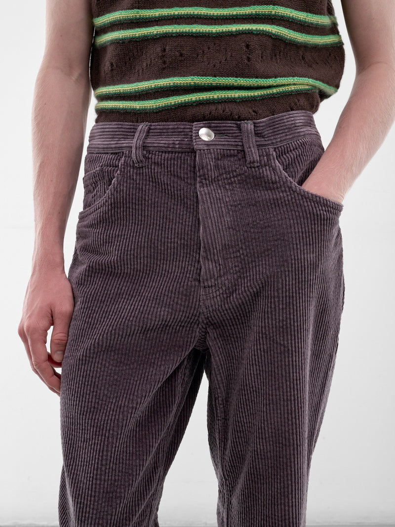 Violet Corduroy Flared Pants (PUMU0354G0-USCZ28-VIOLET)