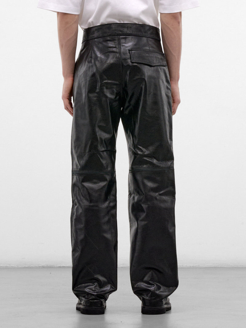 Black Vegan Leather Trousers (PUMY0366U0-ULV899-BLACK)