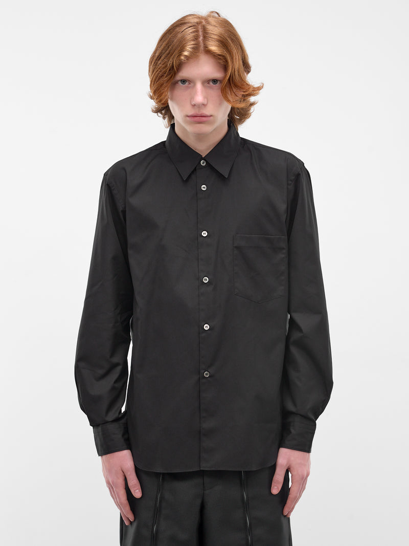 Black Button-Up Shirt (PZ-B003-S26-BLACK)