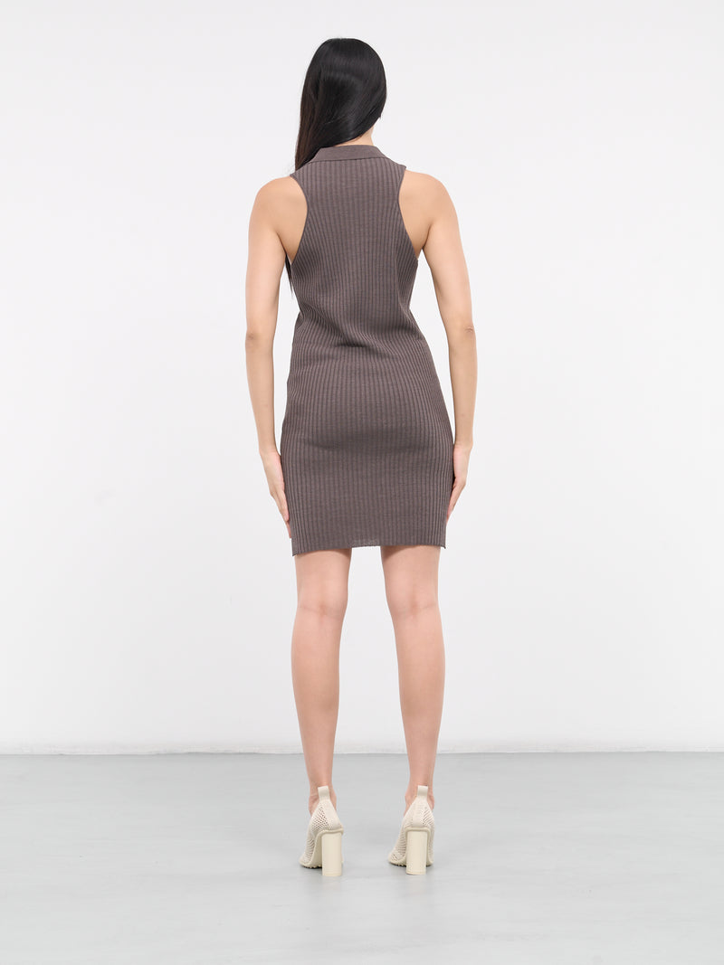 Rib-Knit Mini Dress (Q790KA-Q0047-BLACK-COFFEE)
