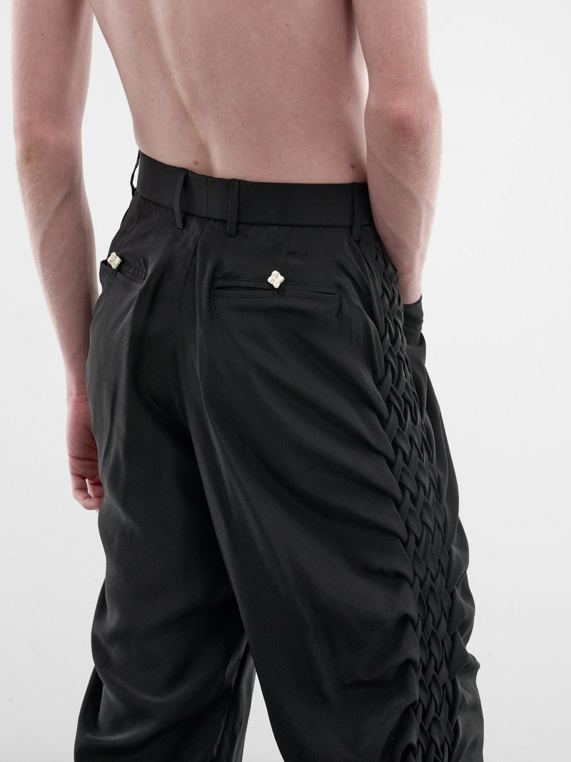 Black Silk Quimera Tailored Trousers (QUIMERA-PANTS-BLACK)