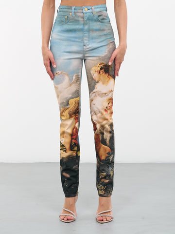 Roberto cavalli venus painting jeans deals