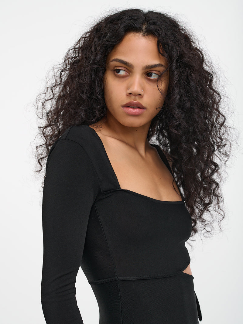 Cut-Out Knot Jumpsuit (QWM152-MG011-05051-BLACK)