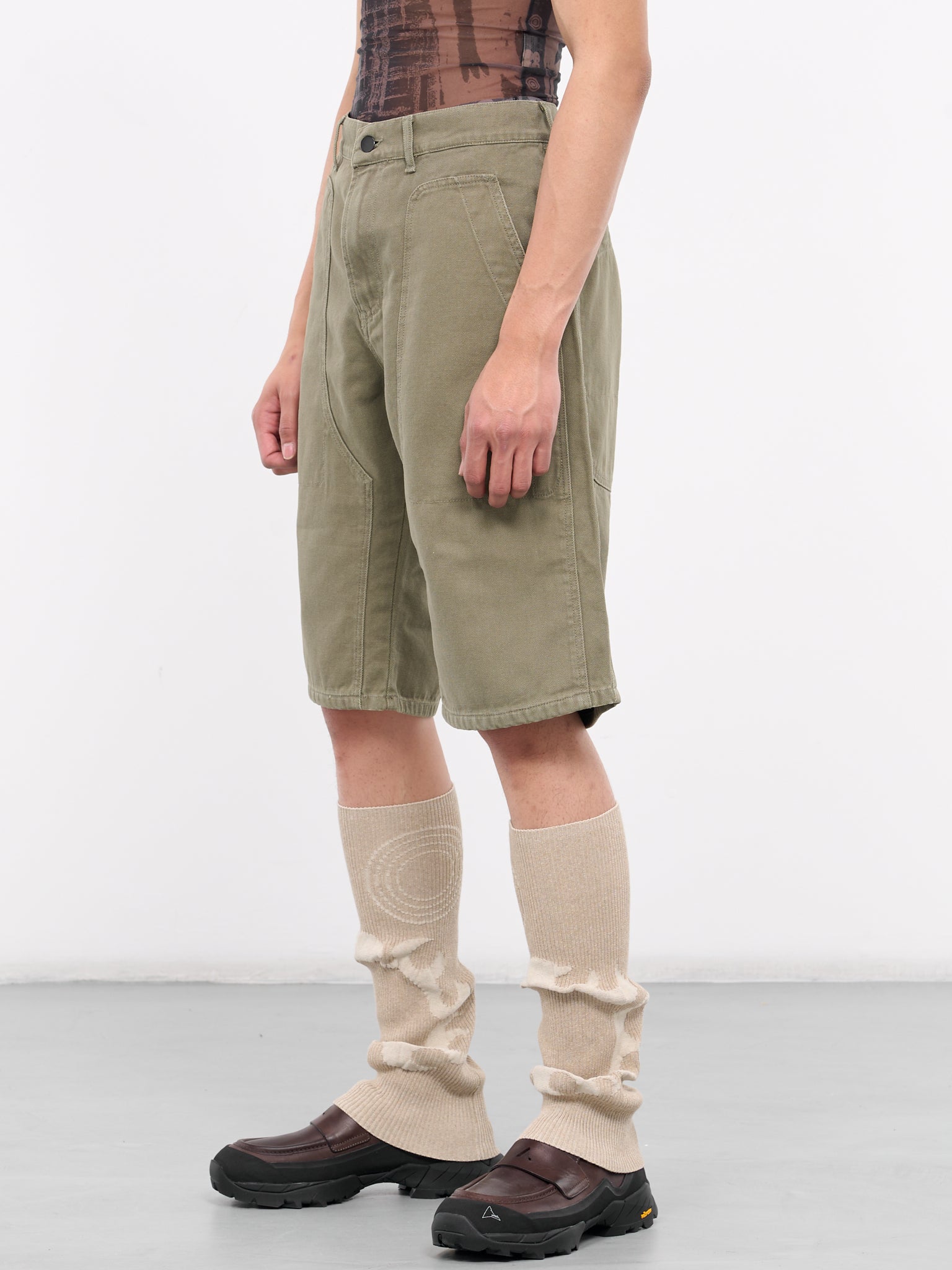 Cotton Canvas Shorts (RBMW071FA53-OLIVE)