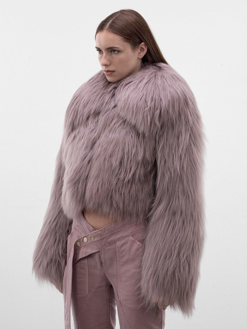 Purple Sage Lamb Fur Jacket (RF6122-P04US-PURPLE-SAGE)