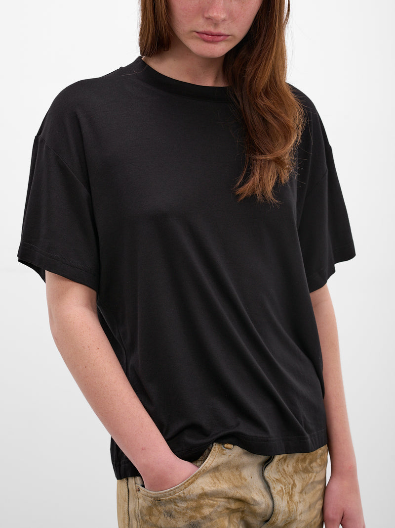 Black Lace-Up Ribbon Graphic Tee (RIBBON-T-SHIRT-BLACK)