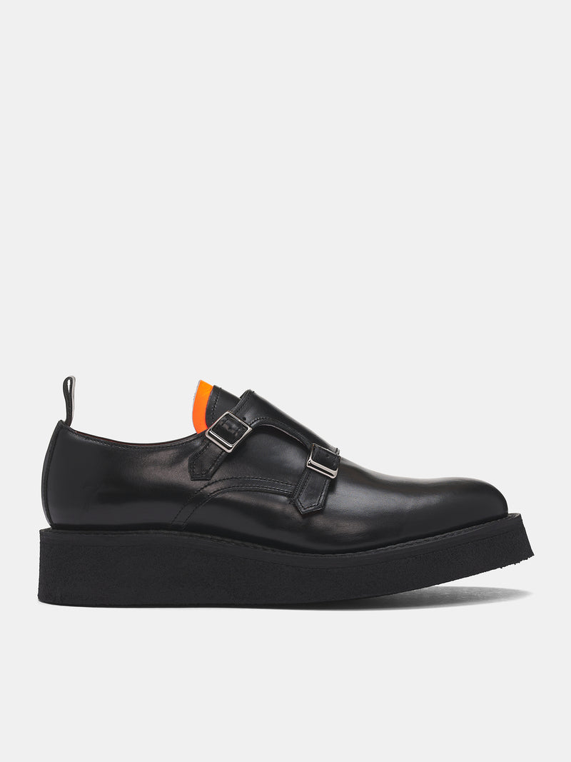'Richard' Black Leather Monk Creepers (RICHARD-M-BLACK)