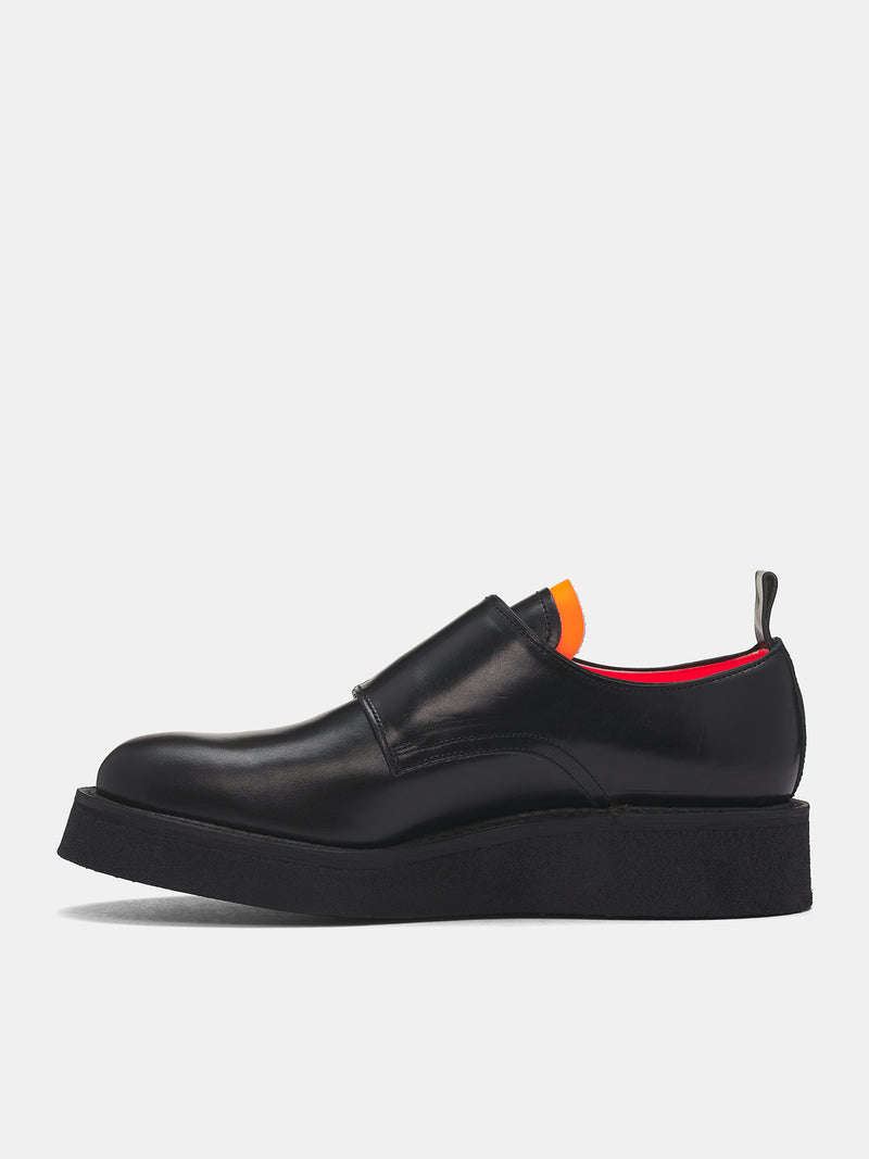 'Richard' Black Leather Monk Creepers (RICHARD-M-BLACK)