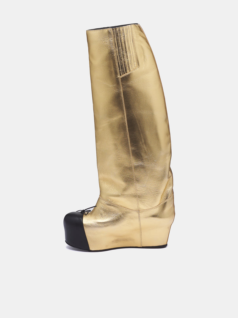 Riding Ballerina Toe Knee Boots (RIDING-BALLERINA-TOE-GOLD)