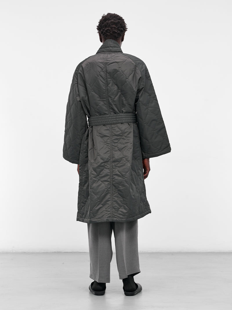 Gray Quilted Nylon Kimono Coat (RM252-027-CHARCOAL)