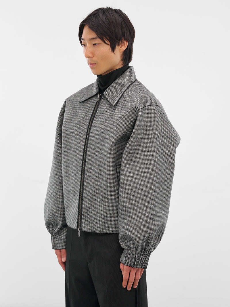 Houndstooth Wool Oversized Zip Jacket (RM252-032-HOUNDSTOOTH)