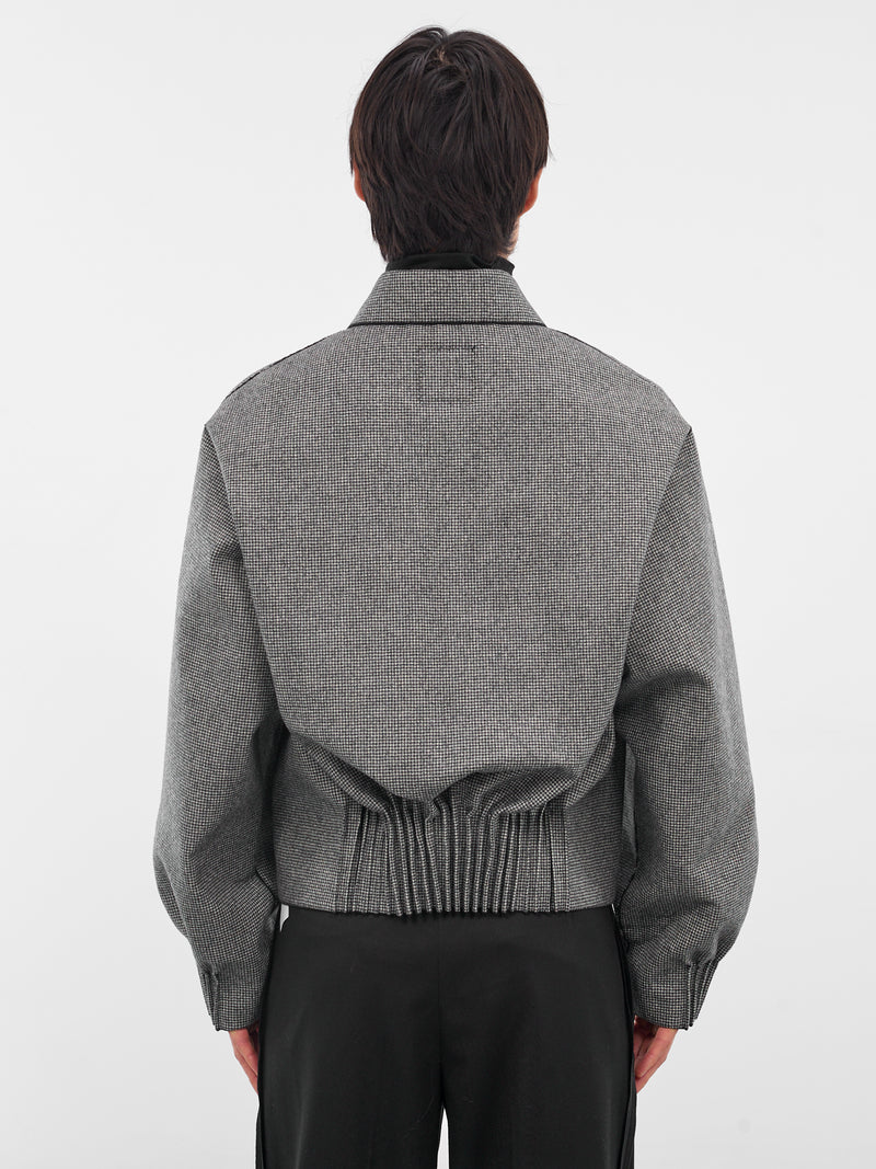 Houndstooth Wool Oversized Zip Jacket (RM252-032-HOUNDSTOOTH)