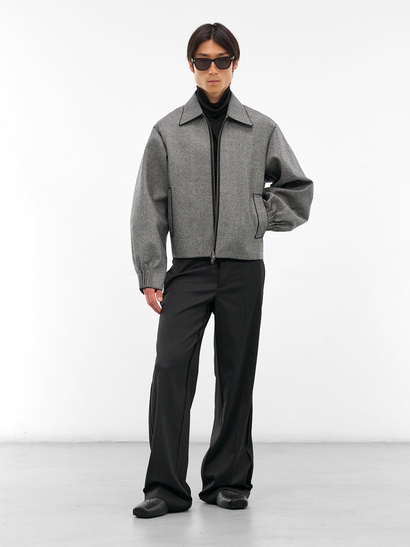 Houndstooth Wool Oversized Zip Jacket (RM252-032-HOUNDSTOOTH)