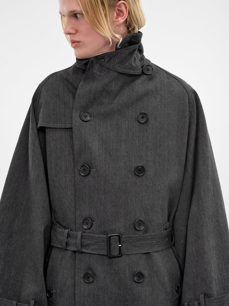 Gray Oversized Kimono Trench Coat (RM261-014-GRAY)