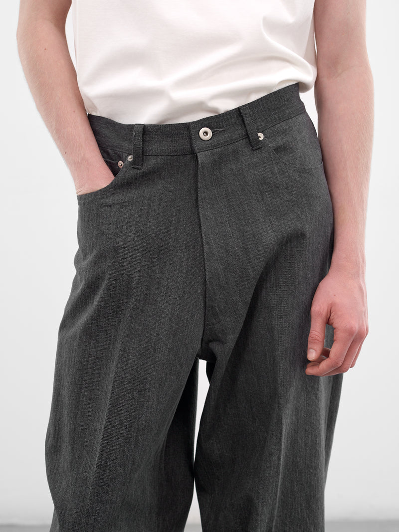 Gray Denim Wide Baggy Jeans (RM261-018-GRAY)