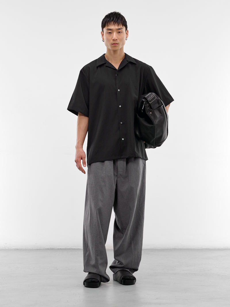 Black Boxy Camp Shirt (RM261-039-BLACK)