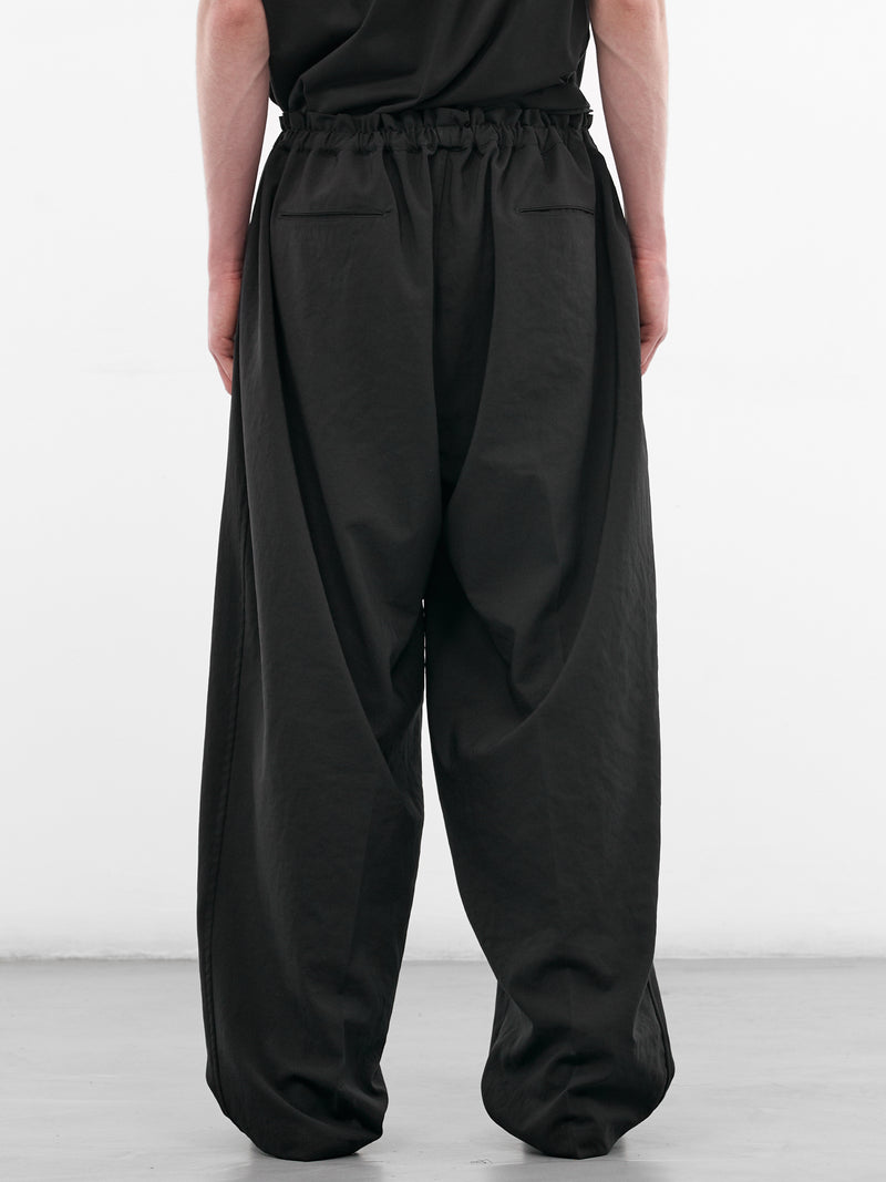 Black Gathered Drawstring Baggy Pants (RM261-040-BLACK)