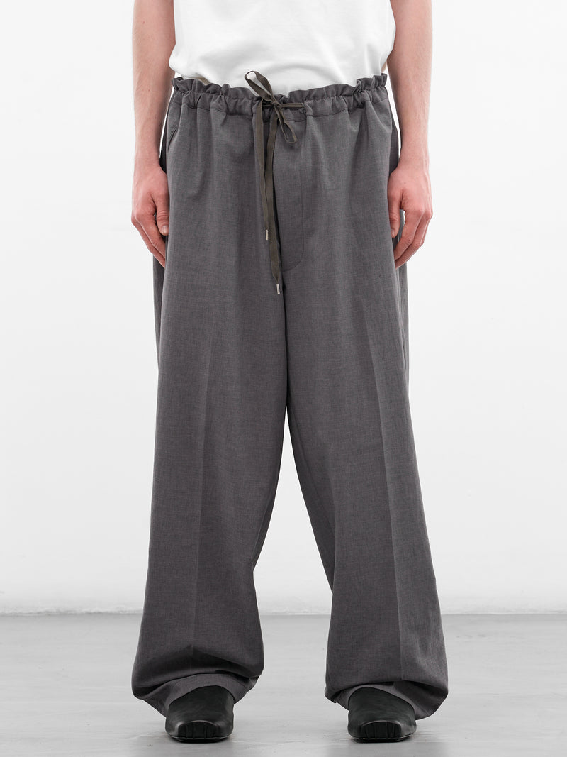 Gray Gathered Drawstring Baggy Pants (RM261-040-GRAY)