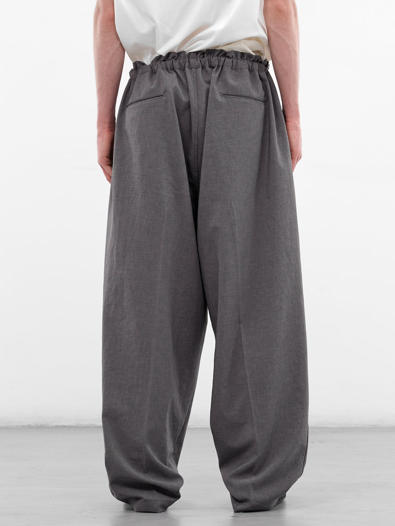 Gray Gathered Drawstring Baggy Pants (RM261-040-GRAY)