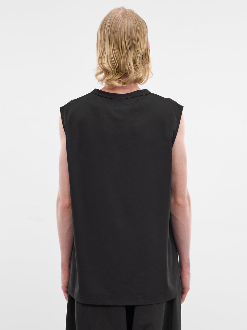 Black Cotton Relaxed Tank Top (RM261-047-BLACK