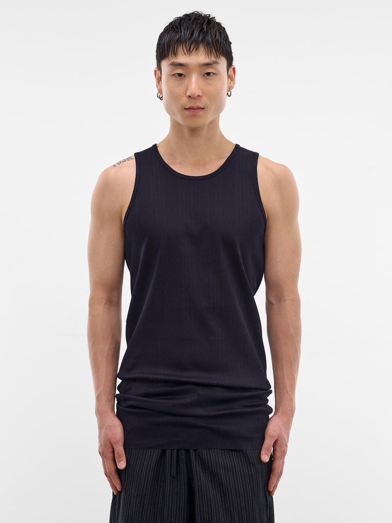 Navy Cotton Ribbed Tank Top (RM261-048-NAVY)