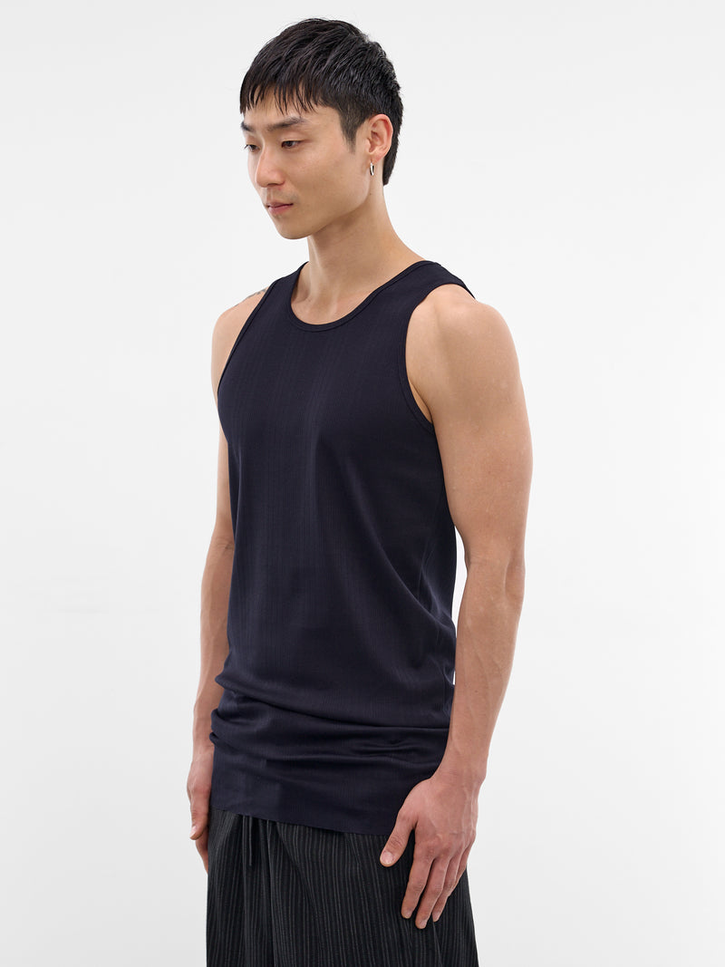 Navy Cotton Ribbed Tank Top (RM261-048-NAVY)