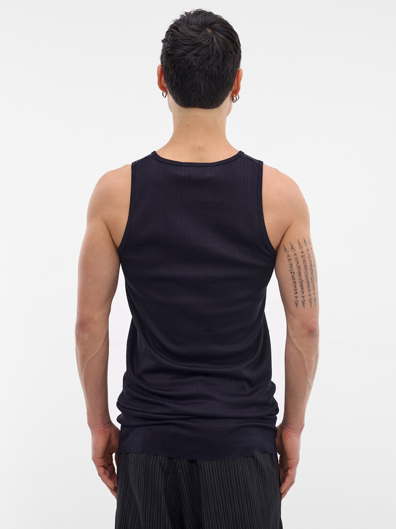Navy Cotton Ribbed Tank Top (RM261-048-NAVY)