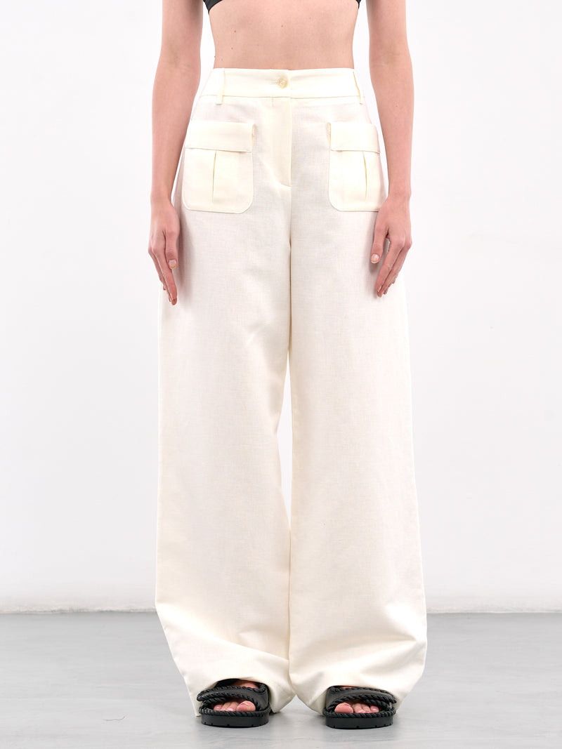 Wide Leg Cargo Pants (ROWA30161RRA372-WHITE)