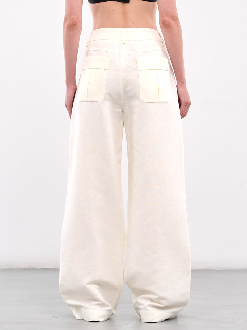 Wide Leg Cargo Pants (ROWA30161RRA372-WHITE)