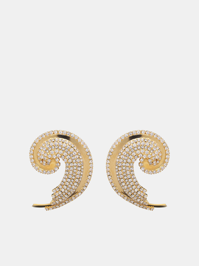 Spiral Crystal Earrings (RR-A070211-GOLD)